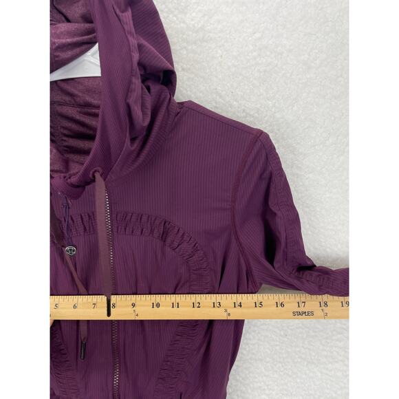 Lululemon Dance Studio III Jacket Women’s Size 6 Reversible Plum Hooded‎ Zip - Picture 3 of 10